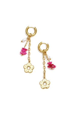 Stainless Steel Beads Earrings Flower Casual Daily Romantic Series Women's jewelry h5