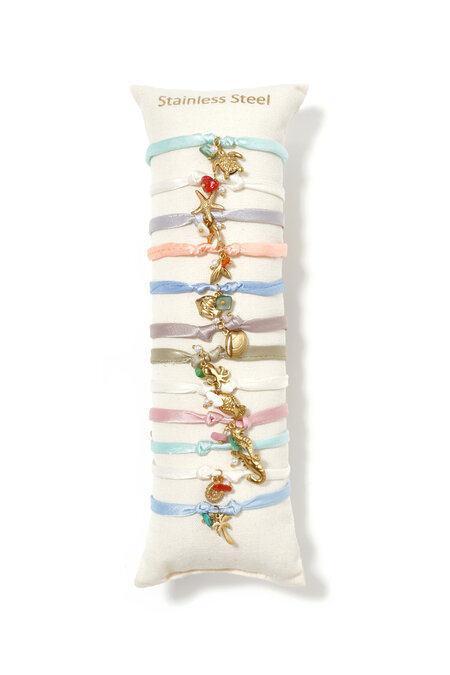 Conjunto de pulseras de poliéster con diseño de peces, ideales para vacaciones o para disfrutar de la playa. Serie romántica para mujer.