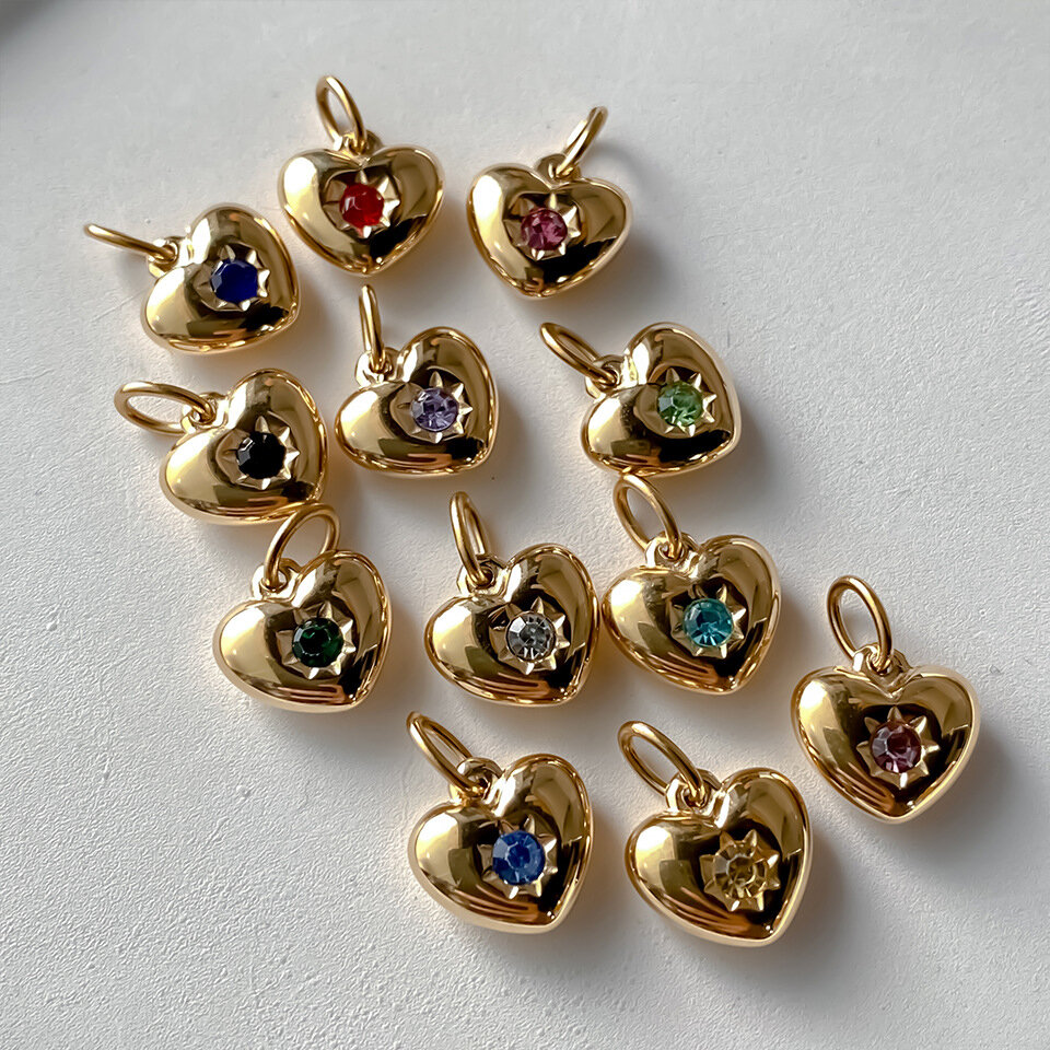 Simple Series DIY Retro Heart Stainless Steel Waterproof Gold Color Women's Pendants Picture2