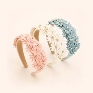 Romantic Series Sweet Flower Sponge Rhinestone Hair Bands h5 Picture2