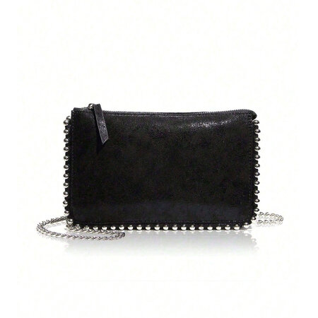 Streetwear Style Studded Solid Color Rivet Pu Women's Square Bag