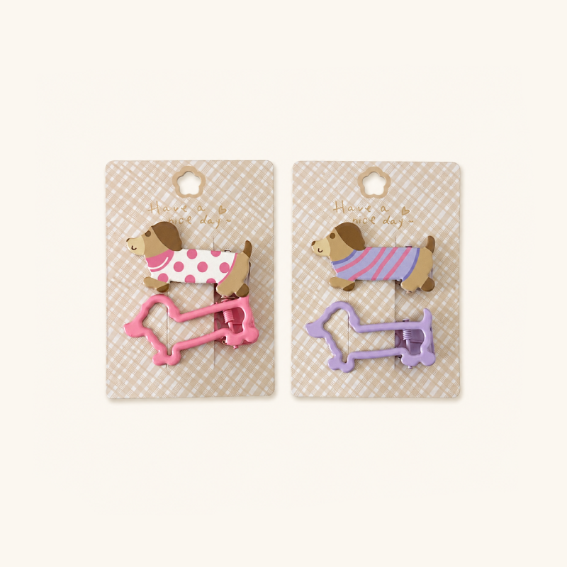 Pinzas para el cabello de aleación con diseño de perro salchicha de la serie Simple. Imagen2