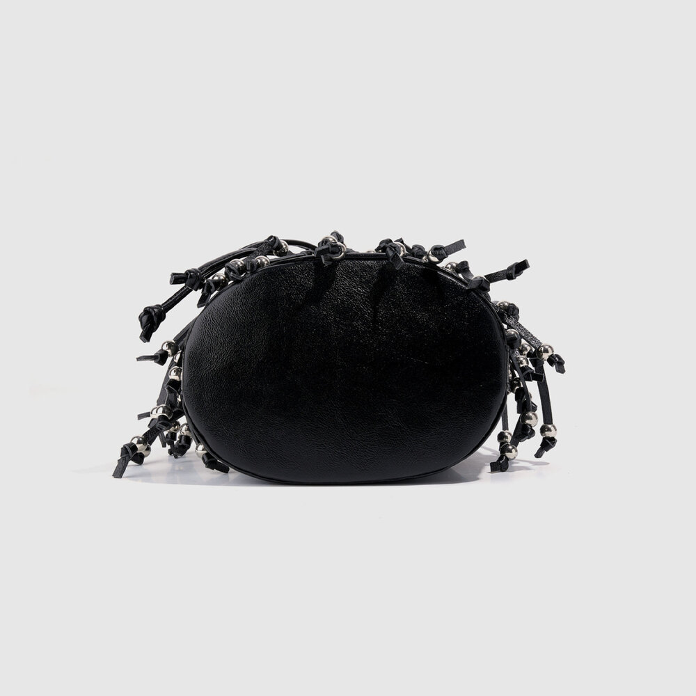 Streetwear Style Studded Tassel Rivet Pu Women's Bucket Bag Picture6