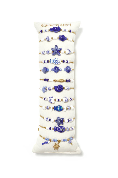 Conjuntos de pulseras de cerámica con diseño de peces, ideales para vacaciones en la playa o para una escapada romántica. Joyería para mujer.