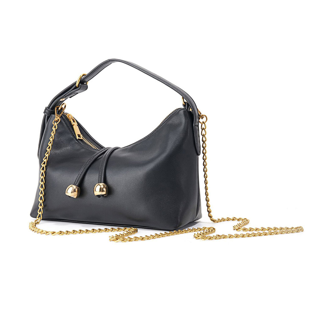 Bolsos de mano minimalistas de color liso de PU para mujer Imagen3