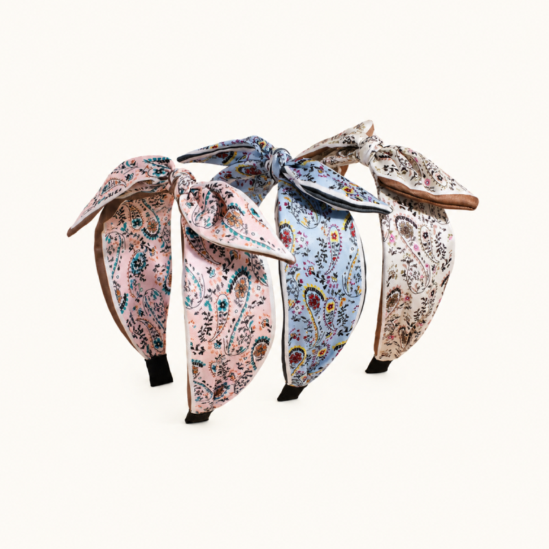 Diademas de tela con estampado floral paisley de la serie étnica Imagen2