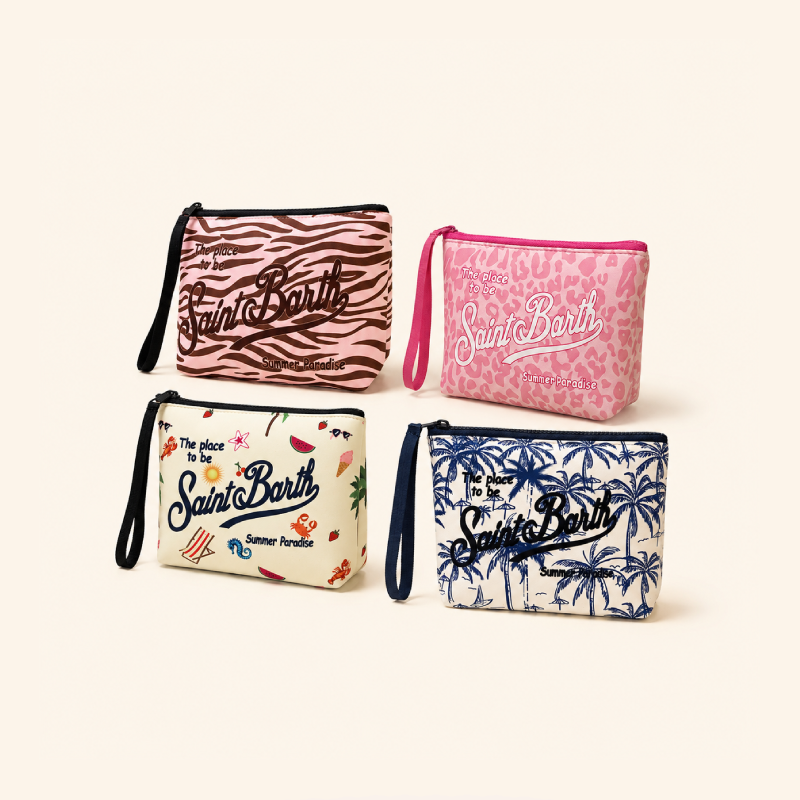 Simple Series Natural Letter Heart Animal Leopard Print Oceanic Style Plaid Plant Starfish Fabric Makeup Bags 2