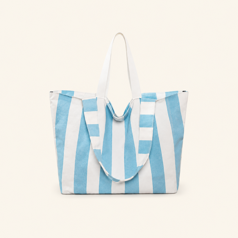 Casual Style None Stripe Canvas Women's Tote Bag