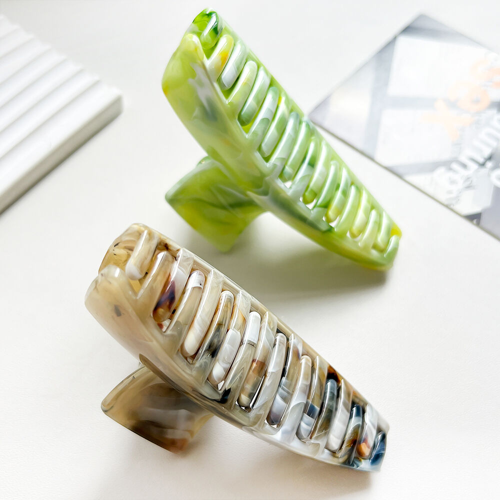 Simple Series Daily Irregular Shape Solid Color Gradient Color Acrylic Hair Clips Picture4