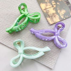 Garras acrílicas para el cabello de la serie Simple Sweet Bow, color sólido degradado. h5 Imagen2