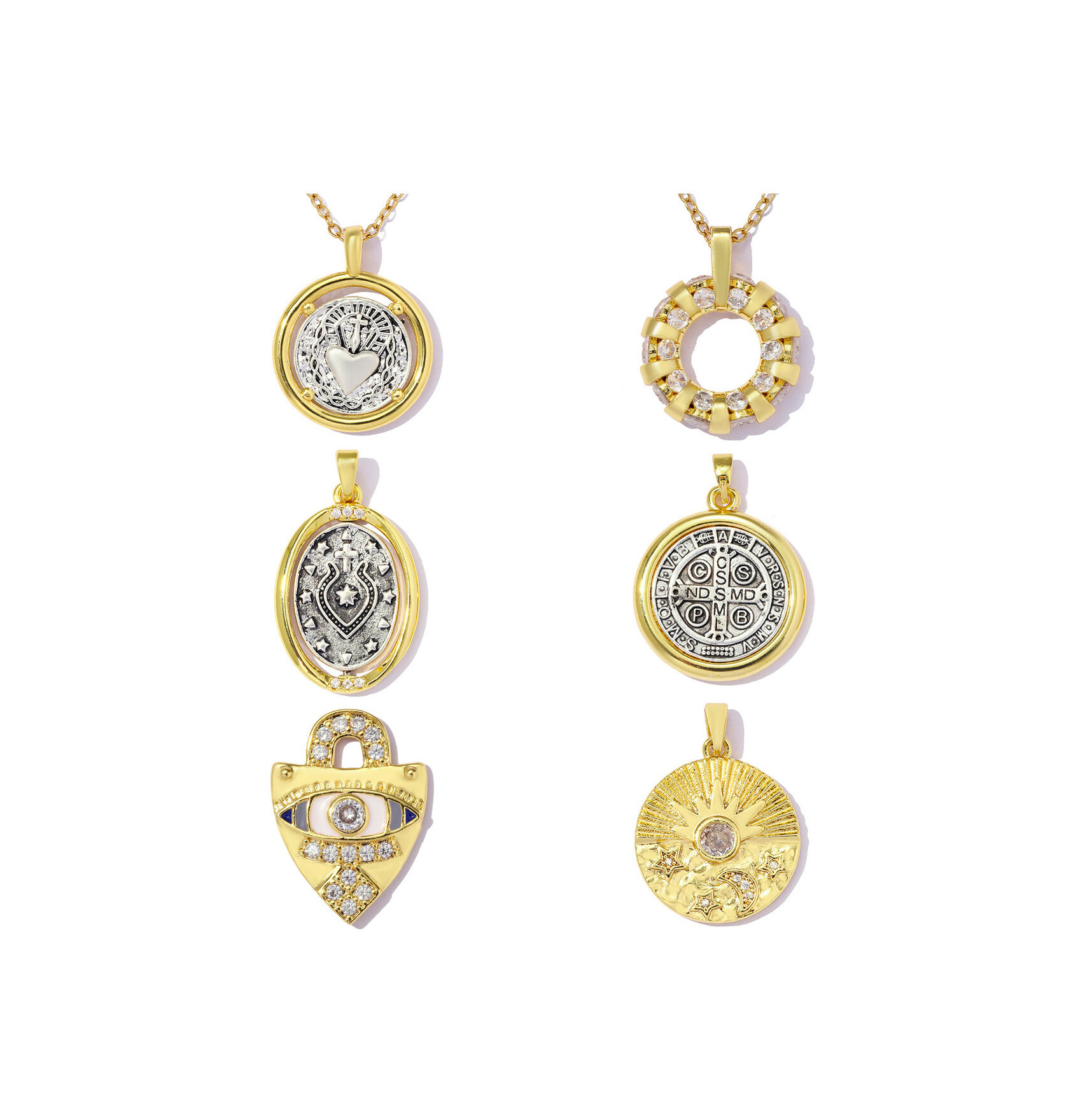 Classic Series Diy Figure Ellipse Shape Stainless Steel Waterproof   Gold Color  Women's Pendants