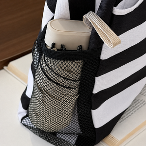 Lässige Damen-Tragetasche aus Nylon mit Streifenmuster h5 Bild5