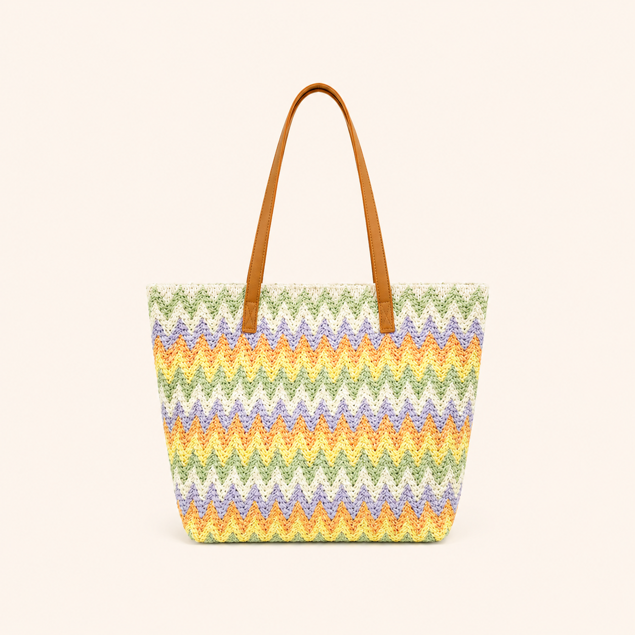 Casual Style Woven Stripe Mixed Color Woven Raffia Women's Square Bag 2