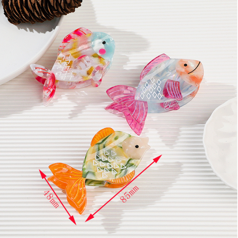 Simple Series Natural Oceanic Style Mixed Color Fish Gradient Color Acetate Hair Claws Picture3