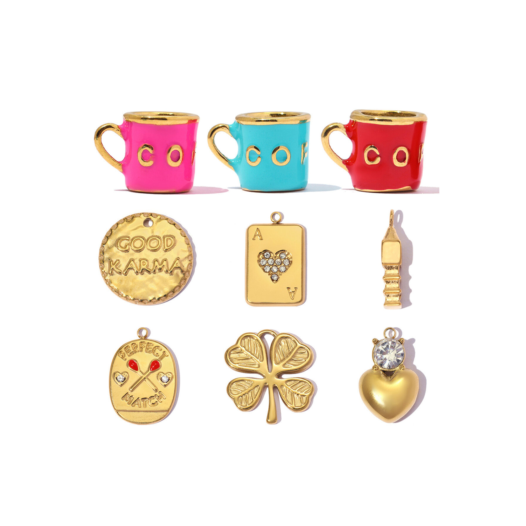 Simple Series Diy Irregular Shape Stainless Steel Waterproof   Gold Color  Women's Pendants