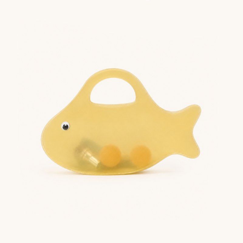 Sac à main femme style décontracté en PVC transparent uni à motif de poisson et d'océan