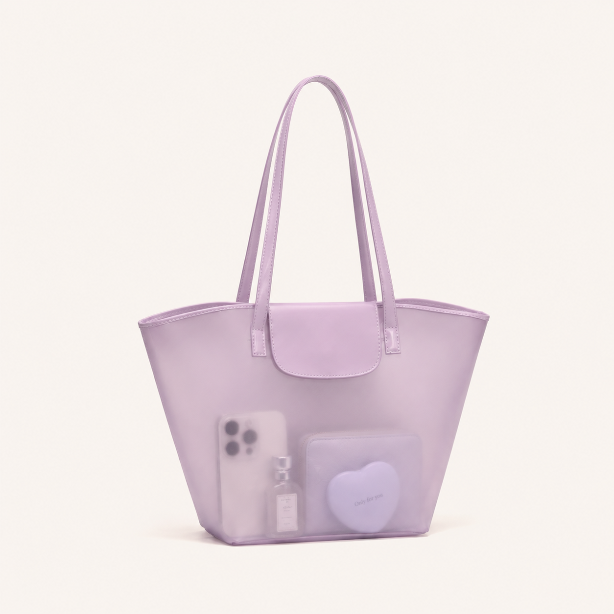 Bolso trapezoidal de PVC de estilo casual / transparente estilo oceánico para mujer.