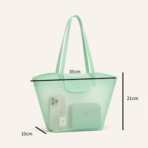 Bolso trapezoidal de PVC de estilo casual / transparente estilo oceánico para mujer. h5 Imagen5
