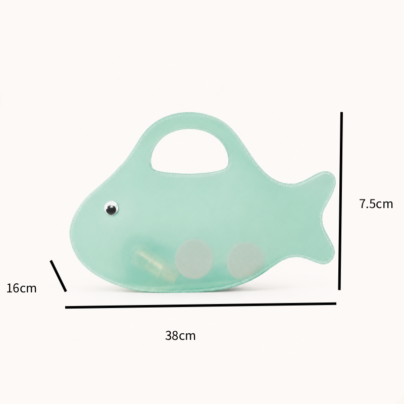 Sac à main femme style décontracté en PVC transparent uni à motif de poisson et d'océan Image7