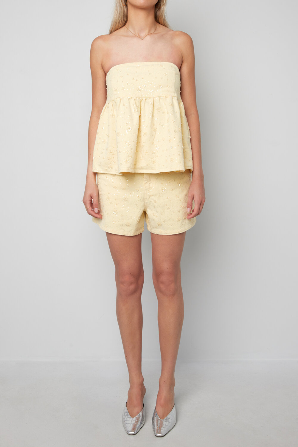 Sparkle Peplum Top And Shorts Set h5Picture5