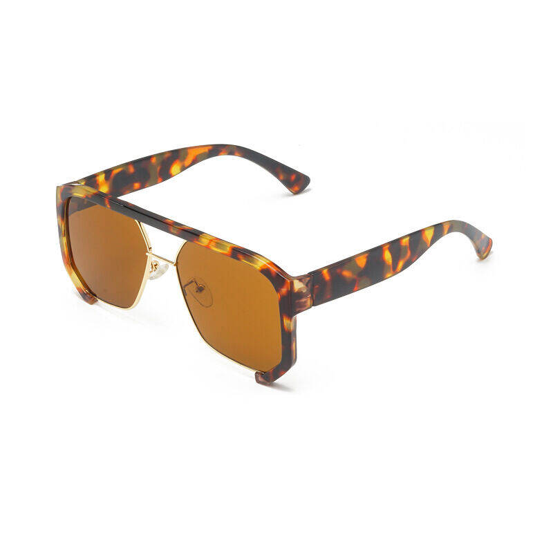 Simple Series Retro Zonnebril met Luipaardprint en Kleurverloop Afbeelding2