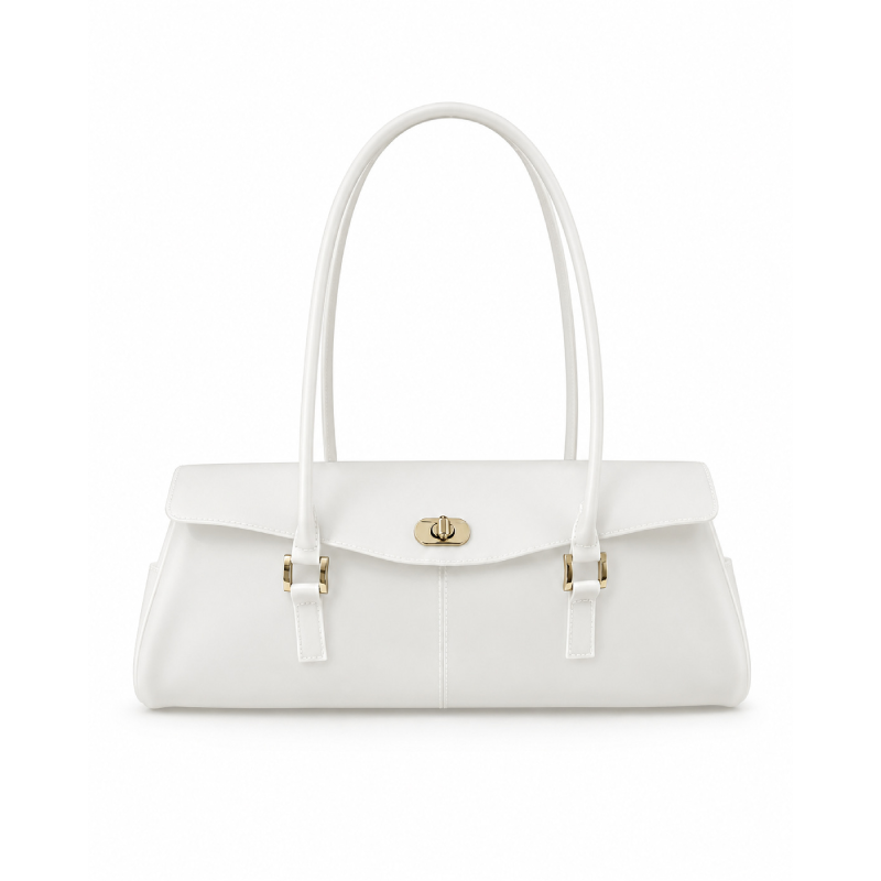 Bolso de mujer de estilo casual con herrajes metálicos y PVC/PVC transparente de color liso. Diseño abierto hacia el este-oeste. h5 