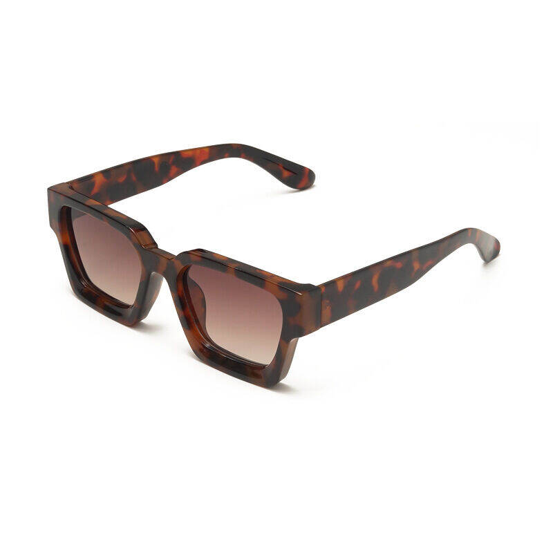 Simple Series Casual Solid Color Leopard Print Mixed Color Gradient Color Sunglasses 2