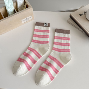 Slight Bounce Basic Letters Stripes Animal Color Clash Mid-Calf Socks h5 Picture2