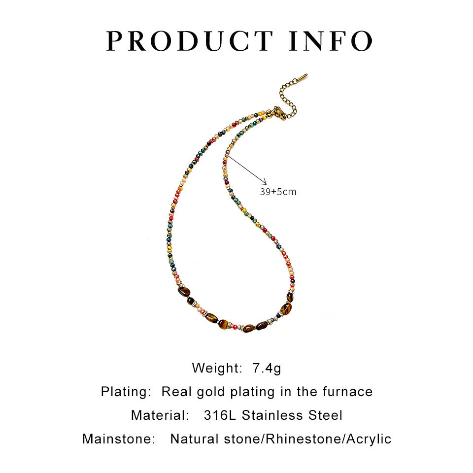 Simple Series Beads Crystal Women's Beaded Necklaces 