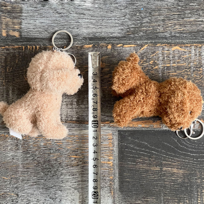 Eenvoudige serie schattige dieren teddyhondjes tashangers van effen stof h5Afbeelding5