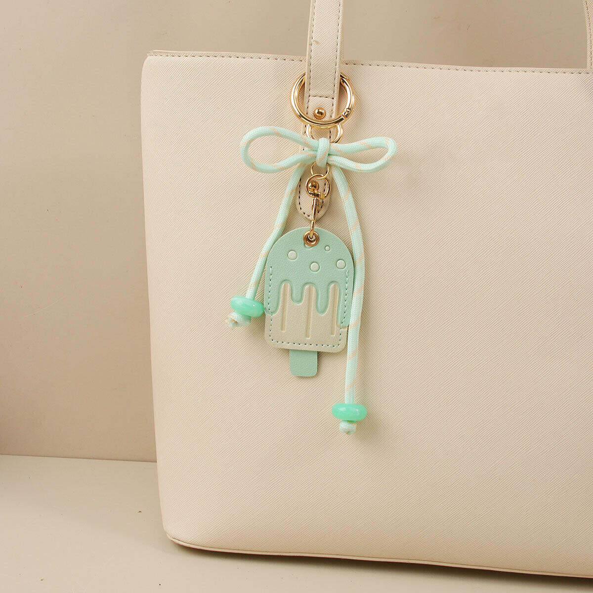 Simple Series Casual Bow Knot Mixed Color Food Premium Quality Pu Bag Charms