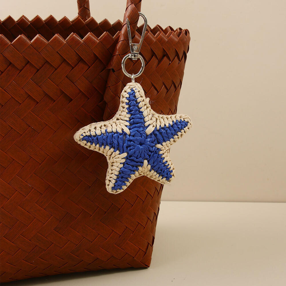 Etnische serie Vakantie Bloem Zon Oceaanstijl Kwastje Lachend Gezicht Aardbei Geweven Zeester Raffia Tasbedels h5Afbeelding6