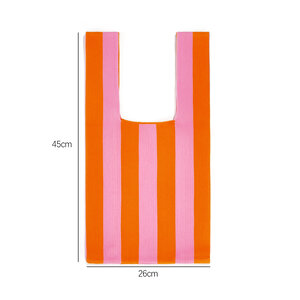 Casual Style Woven Stripe Mixed Color Polyester Women's Square Bag h5