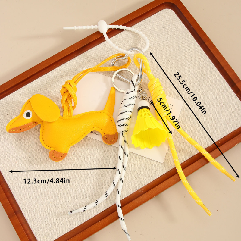 Eenvoudige serie casual dieren twist cartoon gemengde kleuren veren premium kwaliteit PU tashangers h5Afbeelding4