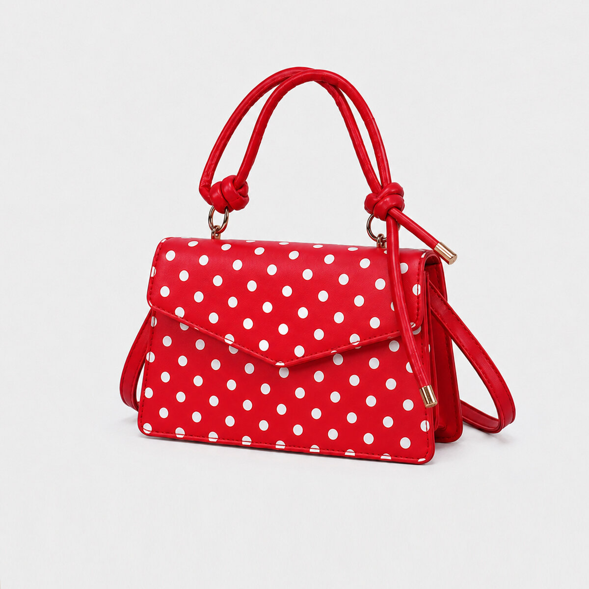 Sacs à main carrés pour femmes en PU à pois, style parisien chic Image3