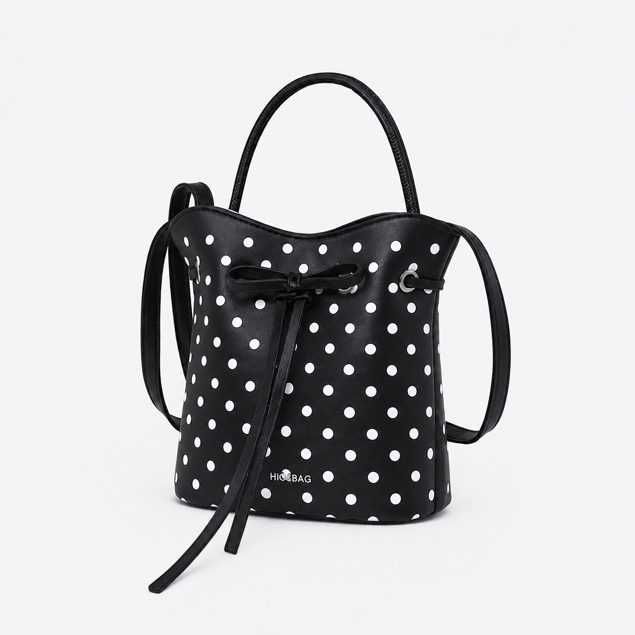 Pariser Chic Damen-Beuteltasche mit Polka-Dots aus PU 2