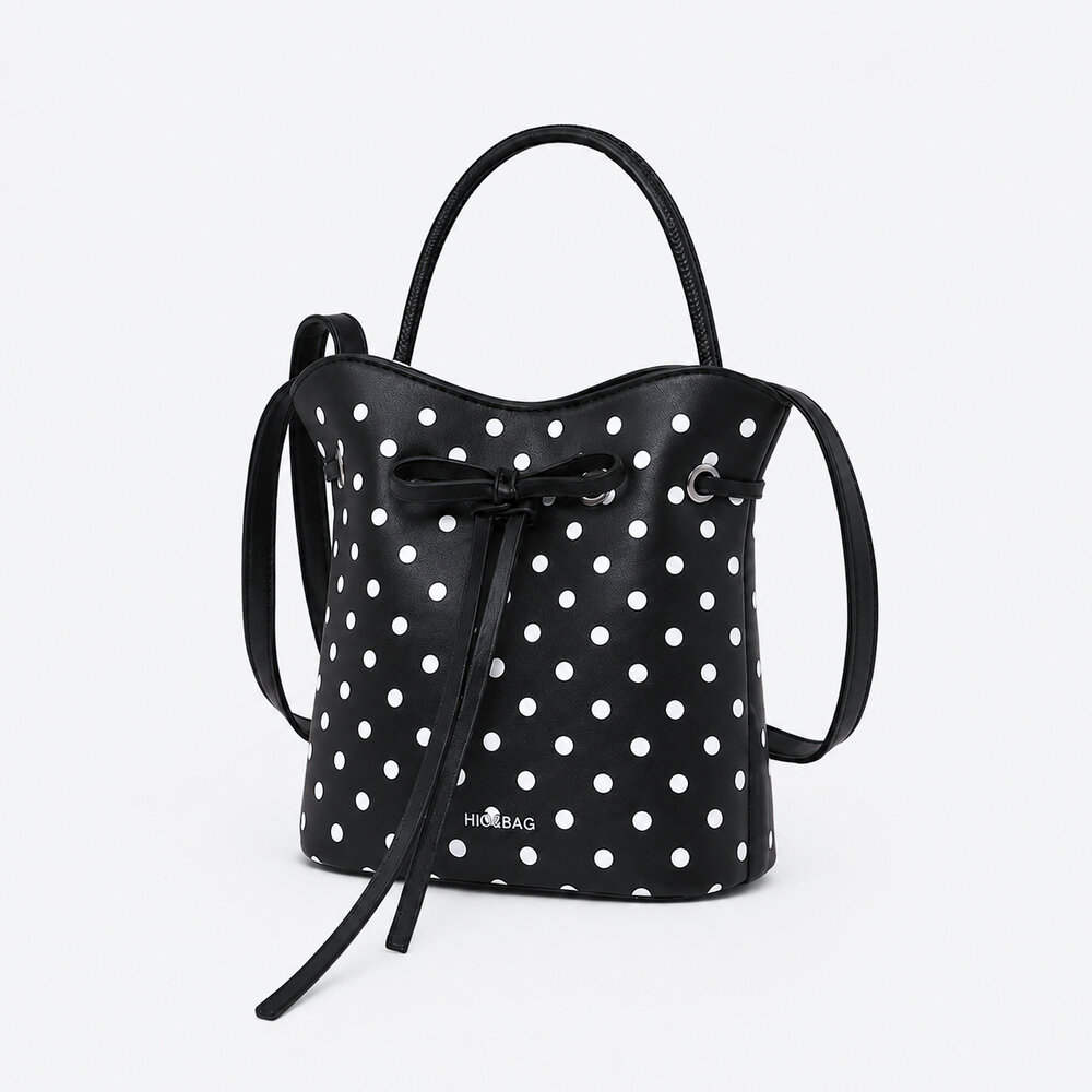 Parisian Chic Style Polka Dots Pu Women's Bucket Bag h5Picture2