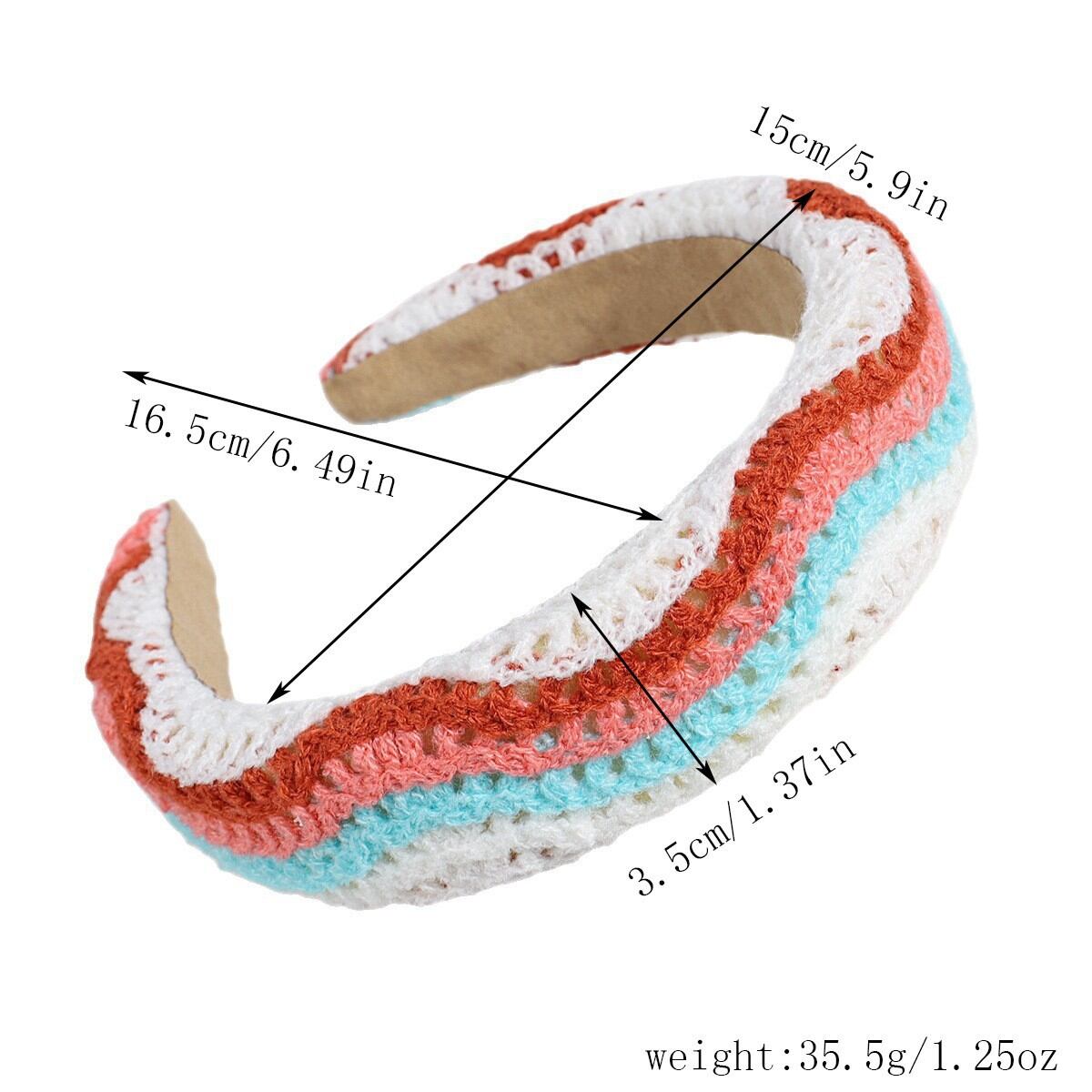 Diademas de tela tejida de la serie étnica, informales, con estampado floral y rayas en colores variados. h5 Imagen4