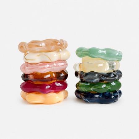 Simple Series Retro Irregular Shape Gradient Color Resin Women's Bangles