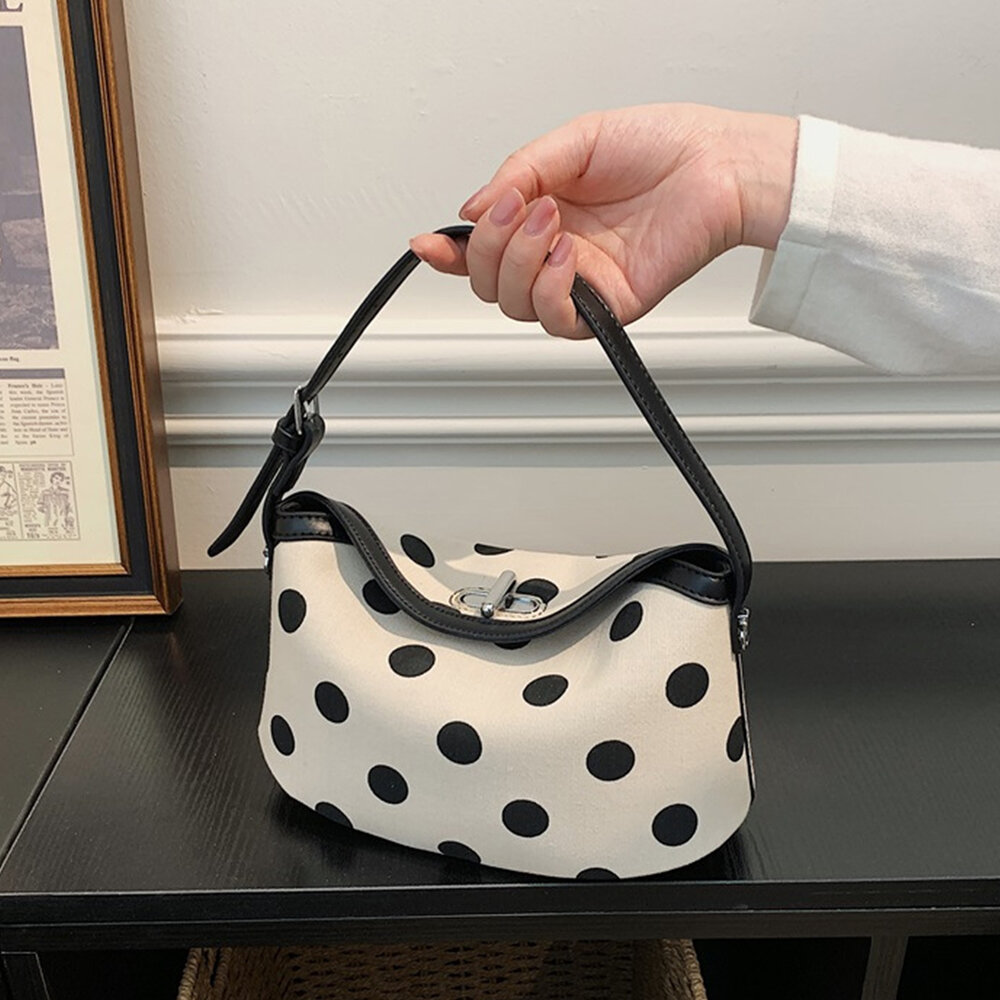 Sac bandoulière femme en tissu à pois style décontracté h5Image4
