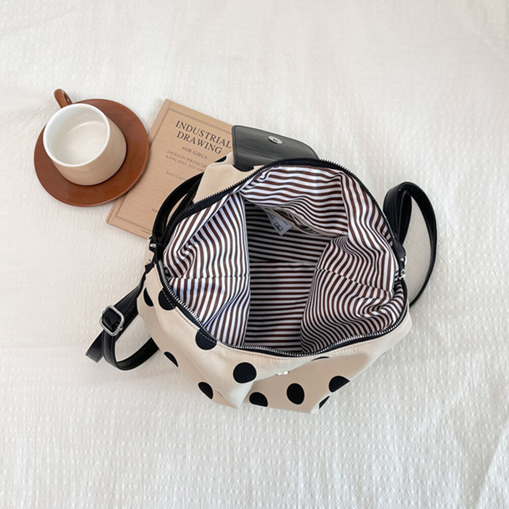 Sacs à bandoulière pour femmes en tissu à pois, style décontracté h5Image3