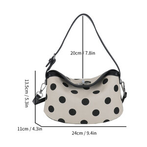 Sac bandoulière femme en tissu à pois style décontracté h5 Image2