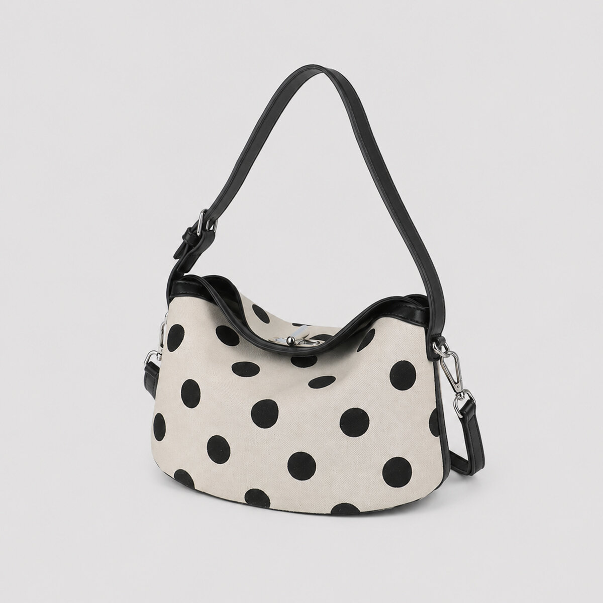 Sac bandoulière femme en tissu à pois style décontracté 2