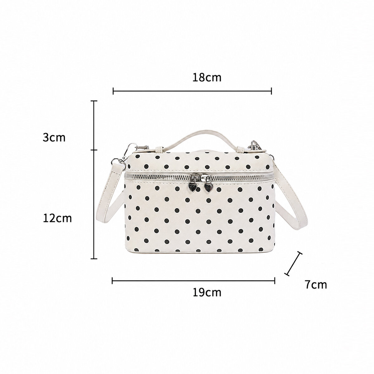 Sacs à main carrés pour femmes en PU à pois, style parisien chic h5 Image2