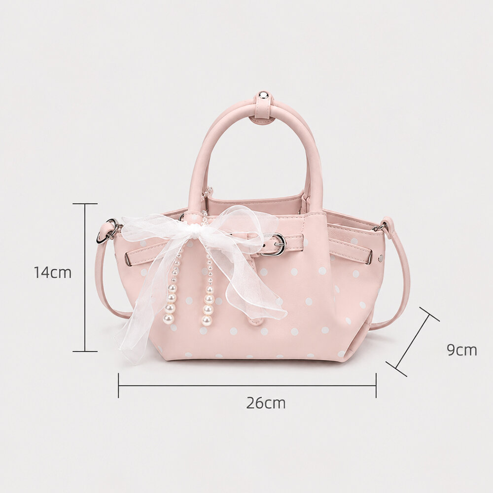 Sacs à main pour femmes en PU à pois style années 2000 h5Image4