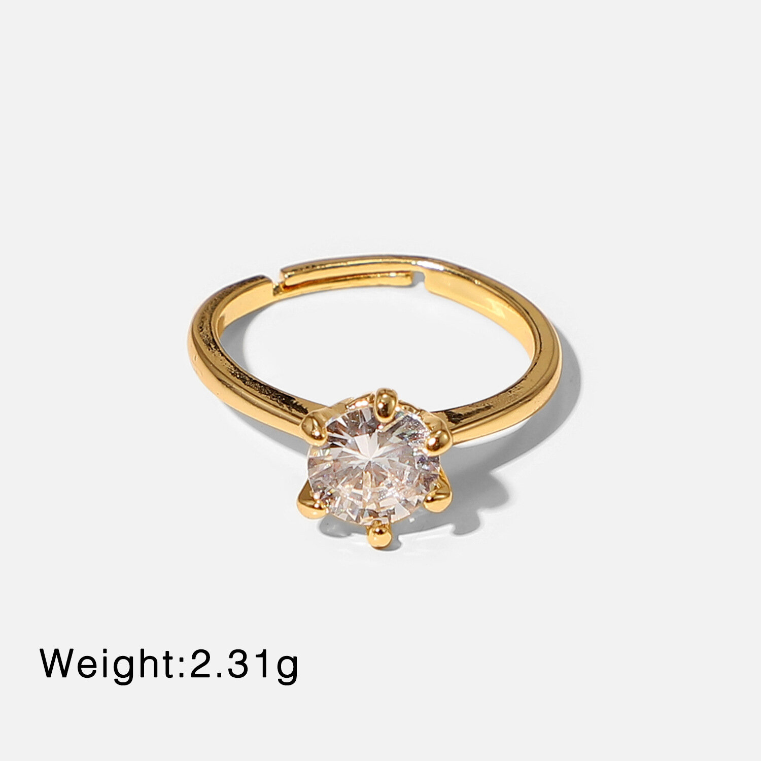 Elegante, unregelmäßig geformte Herzringe aus Edelstahl, wasserdicht, goldfarben, mit Zirkonia-Edelsteinen für Damen 