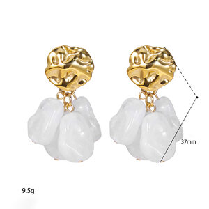 Classic Series Retro Tassel Hammer Pattern Resin Women's Drop Earrings h5 Picture3