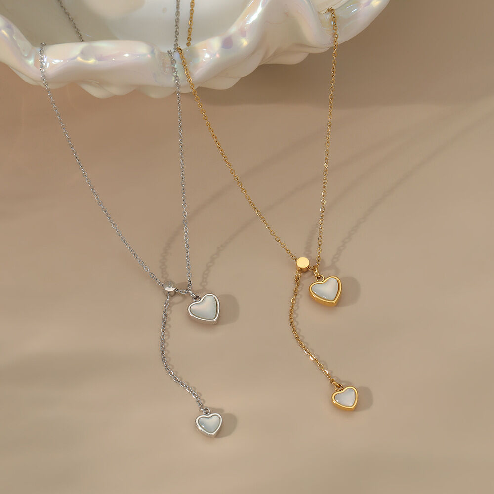 Simple Series Herzanhänger aus Edelstahl, wasserdicht, goldfarben, für Damen