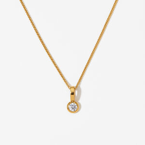 Simple Series Circle Stainless Steel Waterproof Zircon Women's Pendant Necklaces h5