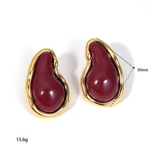 Classic Series Droplet Resin Women's Stud Earrings h5 Picture5